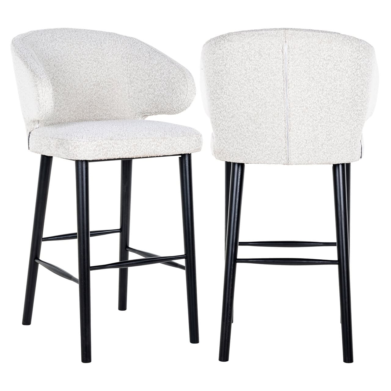 Bāra krēsls Indigo Richmond Interiors 62/106/62 cm white bouclé - N1 Home