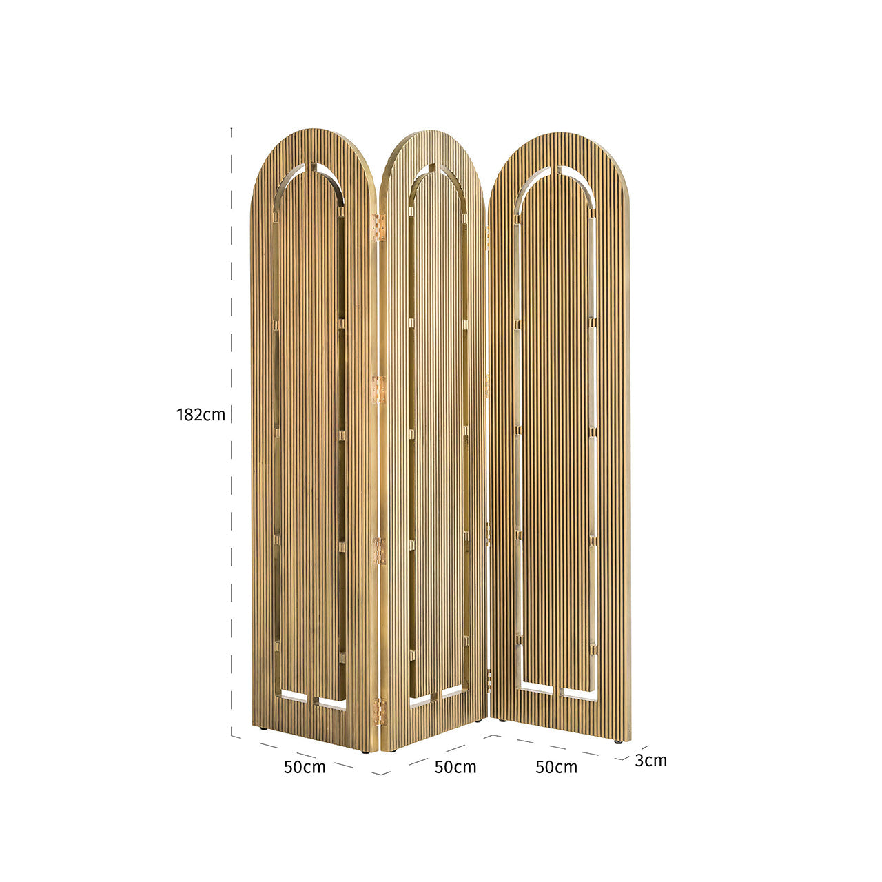 Telpas sadalītājs Macallen, misiņa apdare, Rchmond Interiors 182/150/3 cm birstēts zelts - N1 Home
