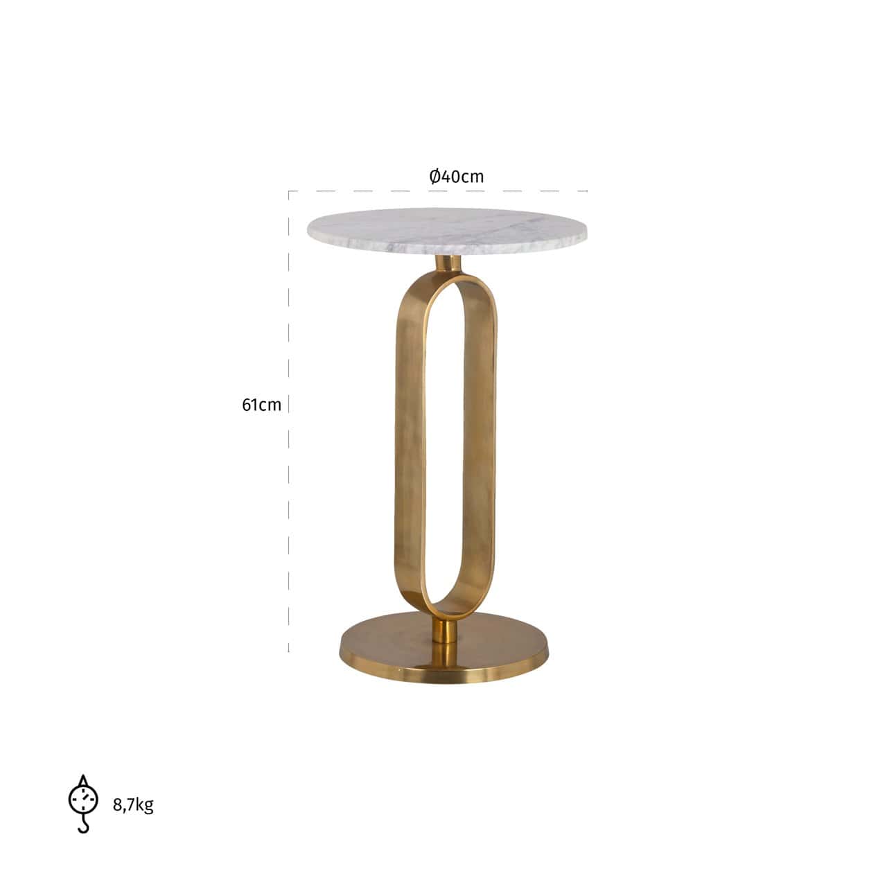 Kafijas galds Celine Richmond Interiors 40/61/40 cm brushed gold