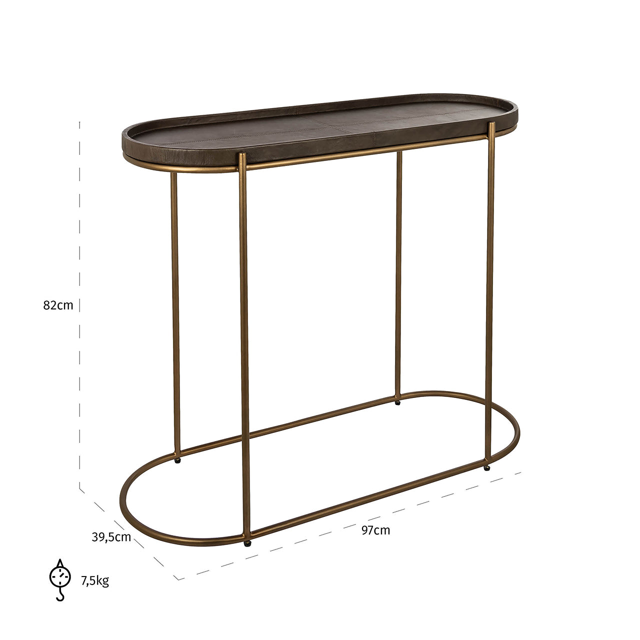 Konsole Zilon Richmond Interiors 82/97/39 cm brūns - N1 Home