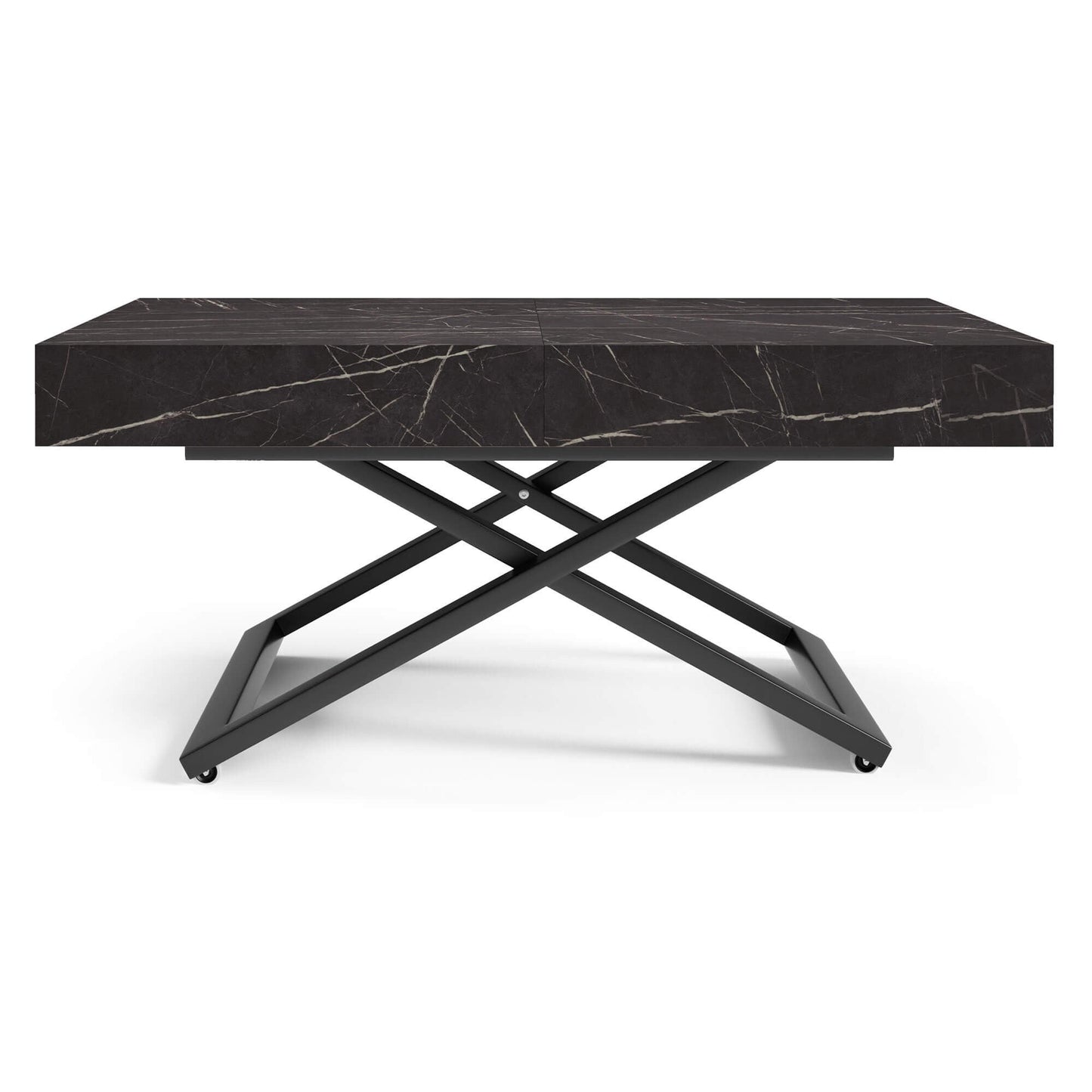 Galds Tiks U 27-80/120-200/80 cm melns Pietra Grigia - N1 Home