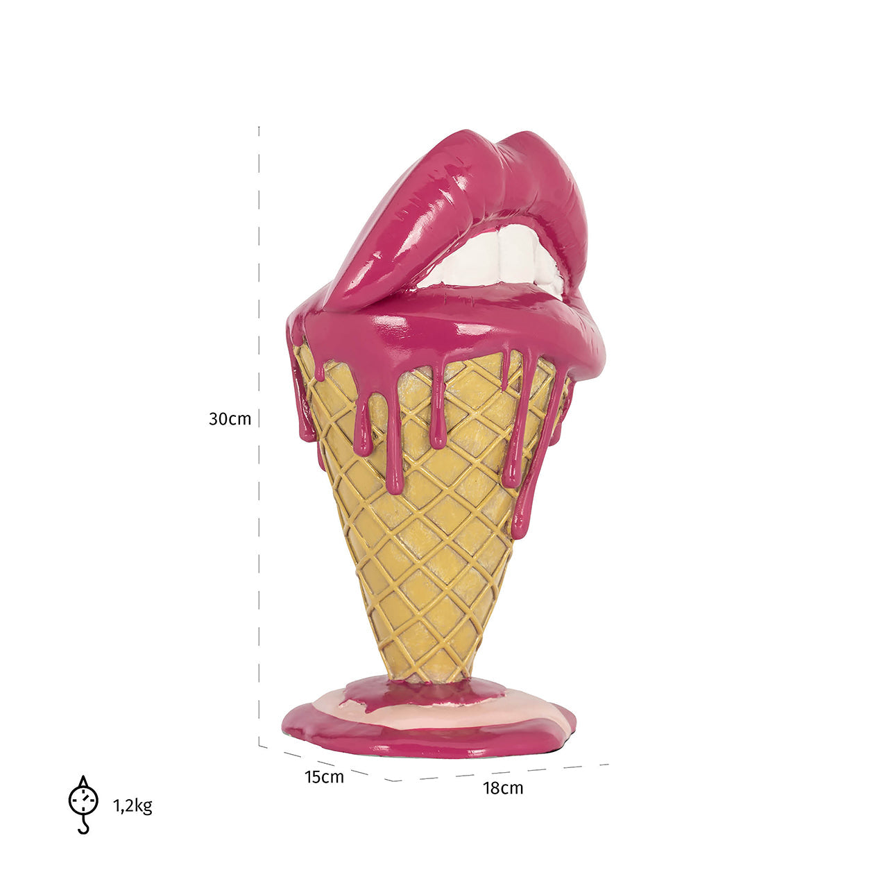 Dekoratīvs priekšmets Richmond Interiors Ice lips 31/18/15 cm pink - N1 Home