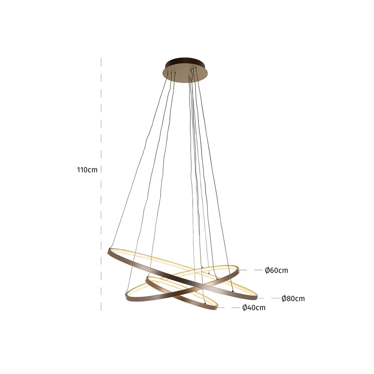 Lustra Richmond Interiors Amira 110/80/80 cm zelts - N1 Home