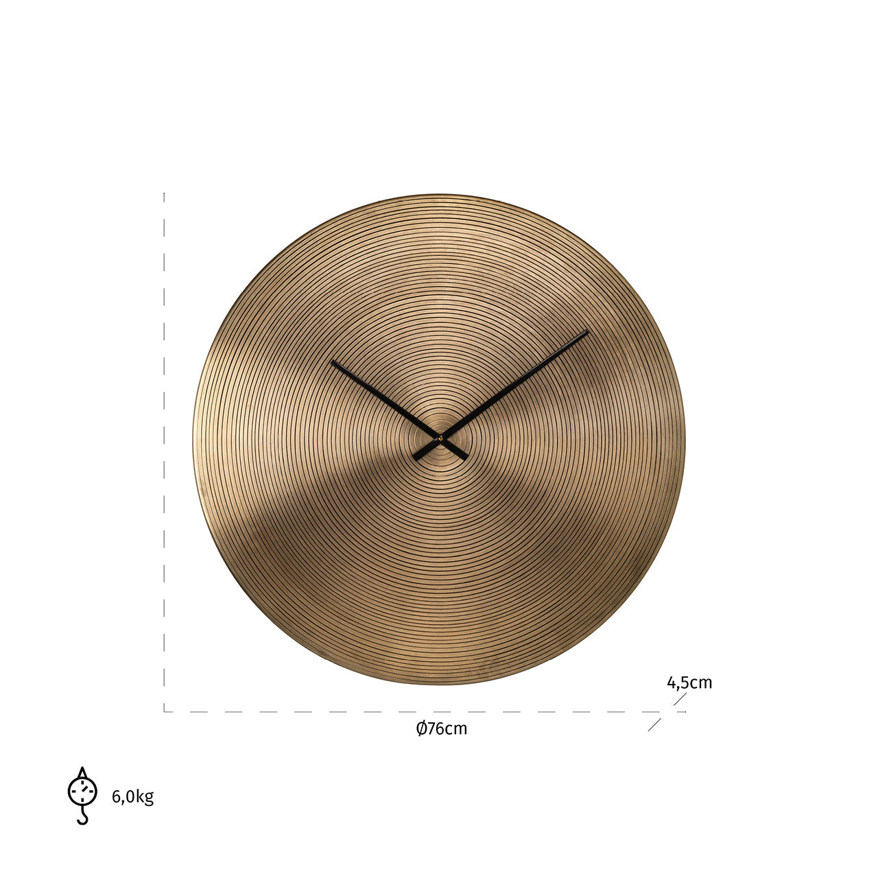 Pulkstenis Richmond Interiors Aden 76/76/4,5 cm zelts - N1 Home