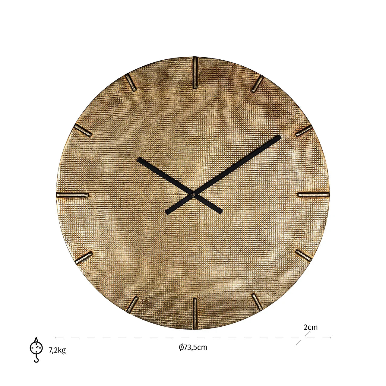 Pulkstenis Richmond Interiors Zane 74/74/2 cm zelts - N1 Home