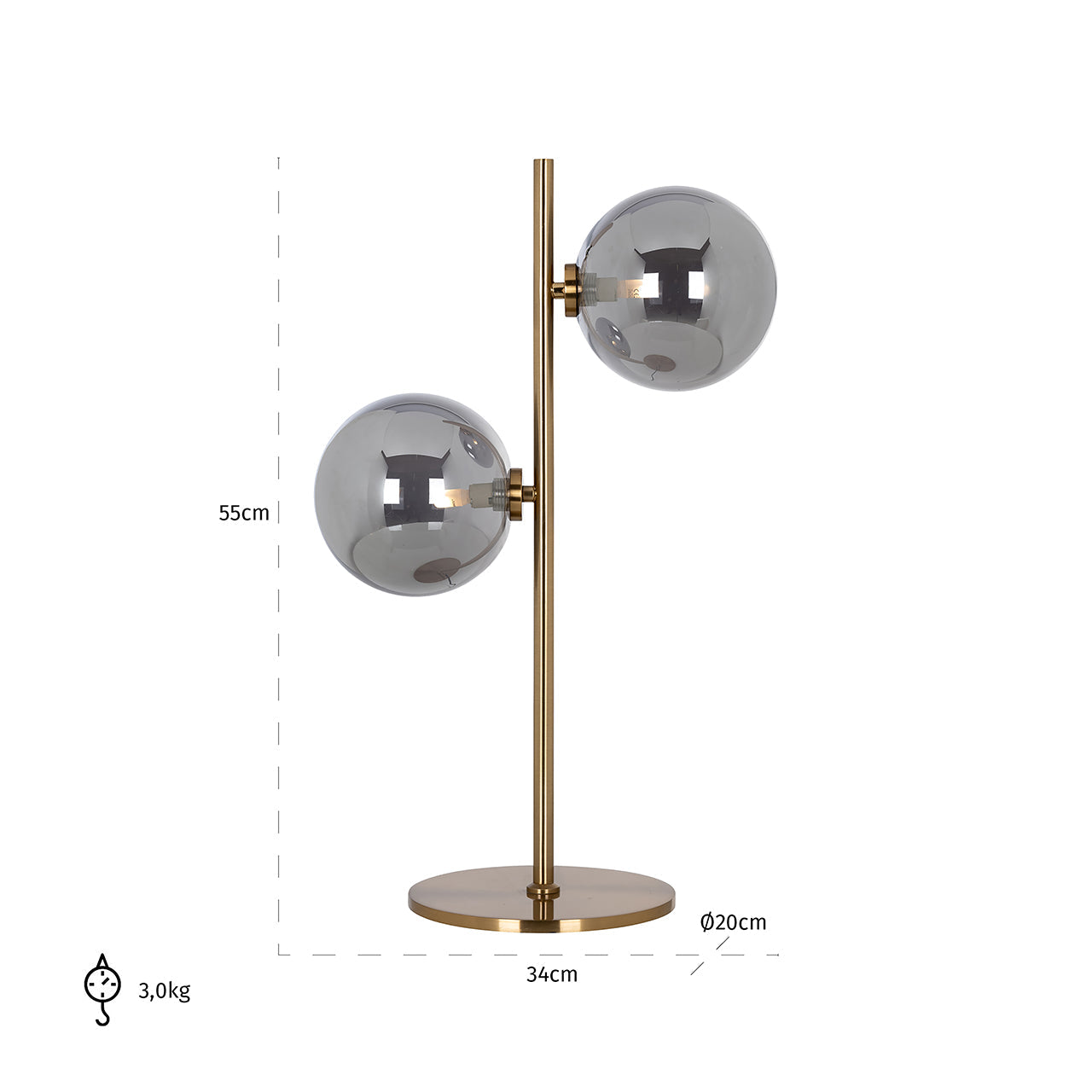 Galda lampa Richmond Interiors Lise 55/34/20 cm zelts - N1 Home