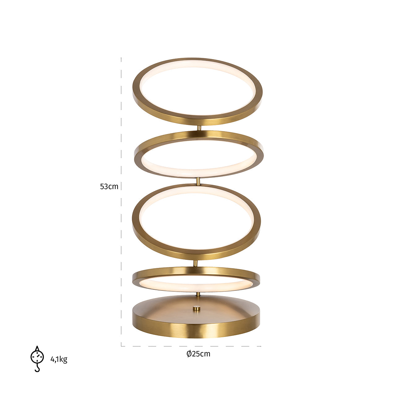 Galda lampa Richmond Interiors Jaimin 53/25/25 cm zelts - N1 Home