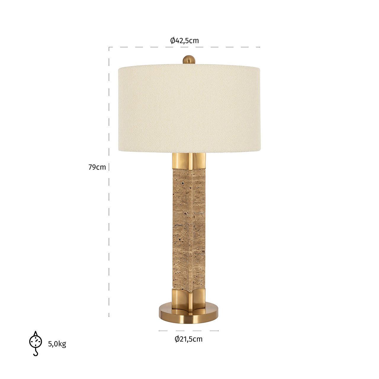 Galda lampa Richmond Interiors Aaliyah 79/42/42 cm bēšs - N1 Home