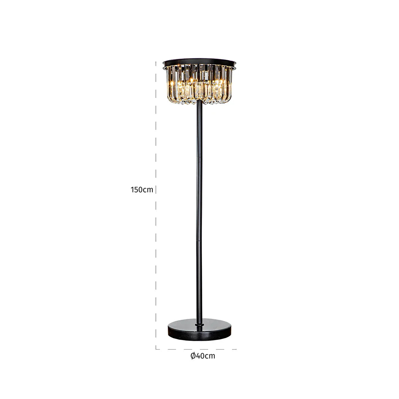 Stāvlampa Richmond Interiors Dagmar 150/40/40 cm melns - N1 Home
