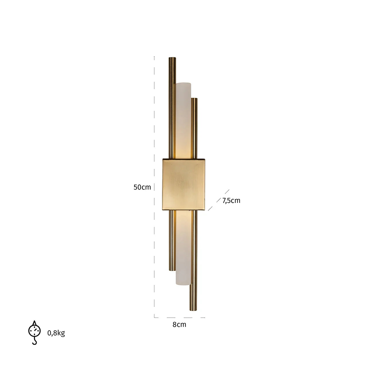 Sienas lampa Richmond Interiors Mylas 50/8/7,5 cm zelts - N1 Home