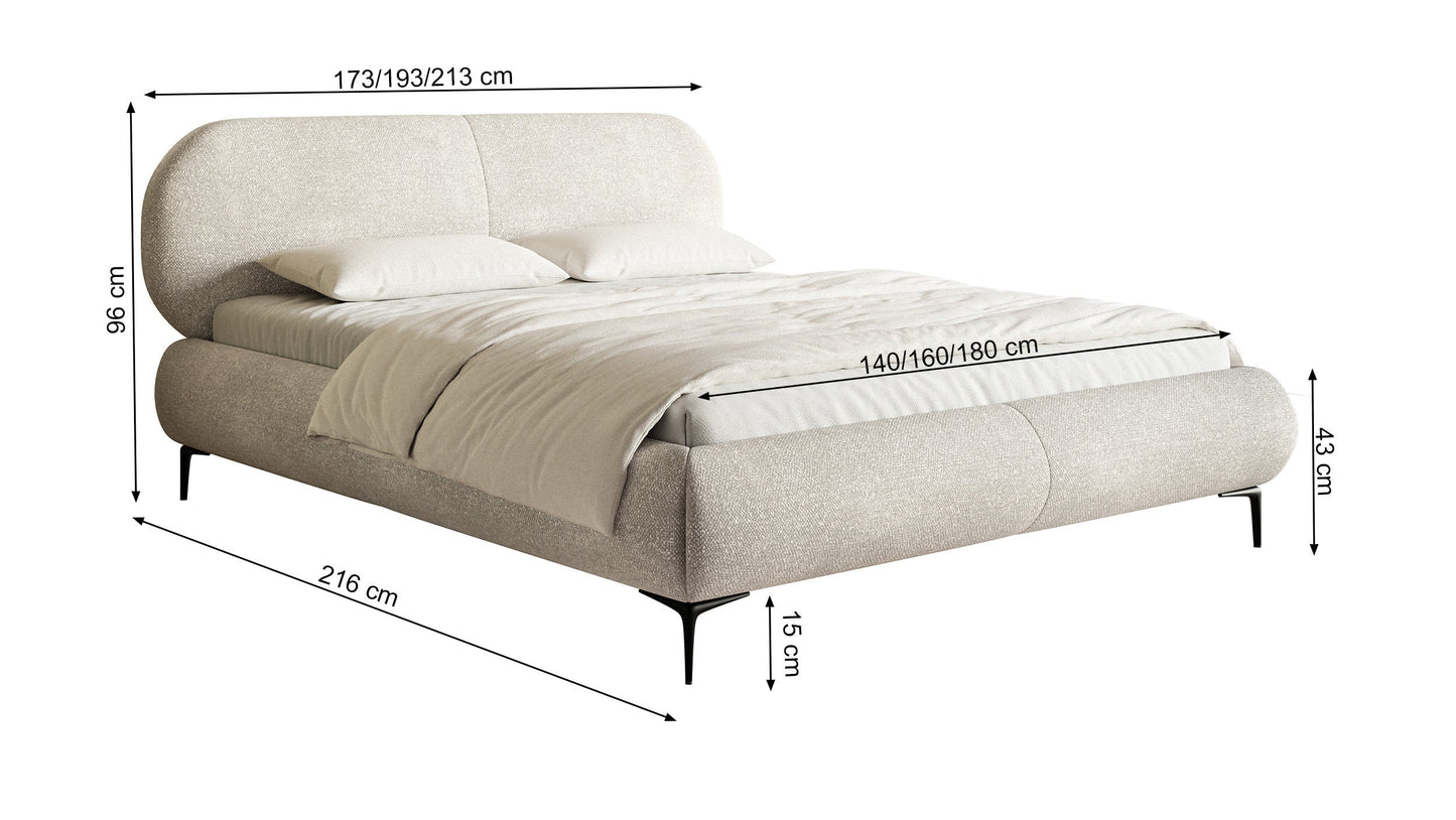 Gulta ar konteineru Valeo 140/160/180x 200 cm Toronto 13 (Lech), zelta kājas - N1 Home