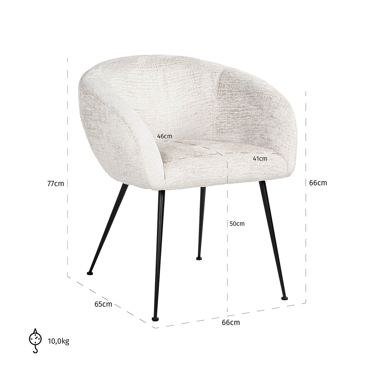 Krēsls Ruby Richmond Interiors 77/66/66 cm Fusion cream 02 - N1 Home