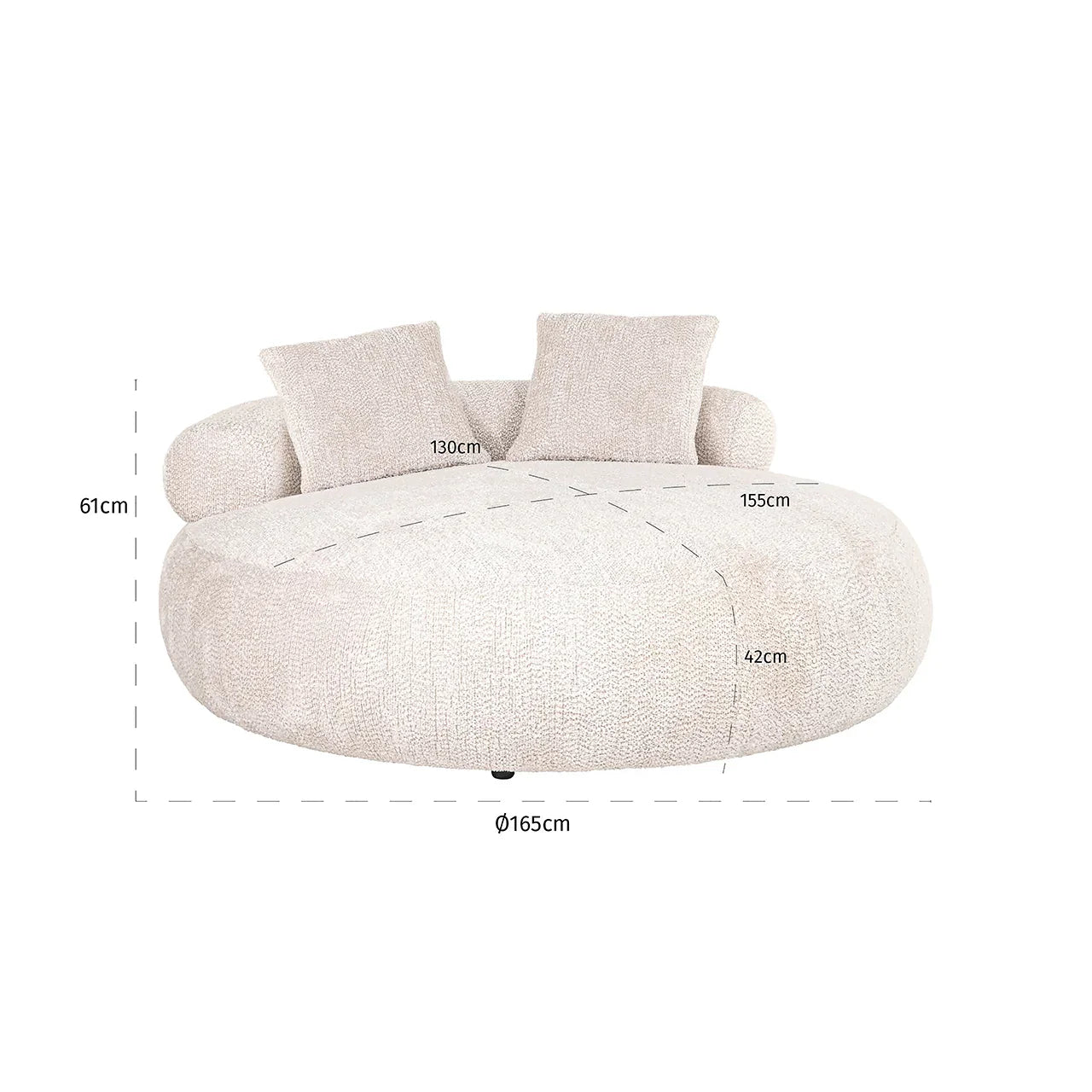 Dienas gulta Tivola Richmond Interiors 61/165/165 cm Be Lovely 11 Cream - N1 Home