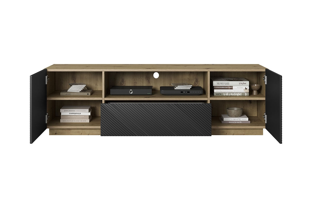 OSLO RTV kumode 167/50/40 melns/dabīgs - N1 Home