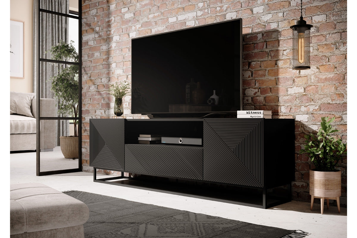 OSLO RTV kumode uz metāla kājām 167/60/40 melns - N1 Home
