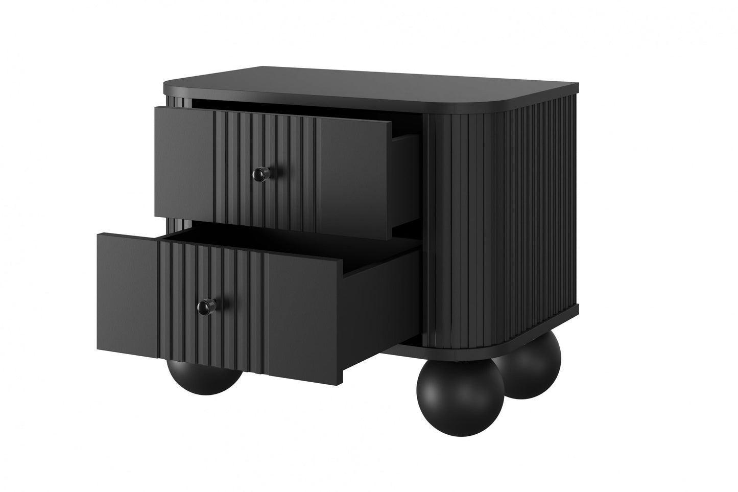 Naktsskapītis (2) Vespa 56/48/38 cm melns/melns - N1 Home