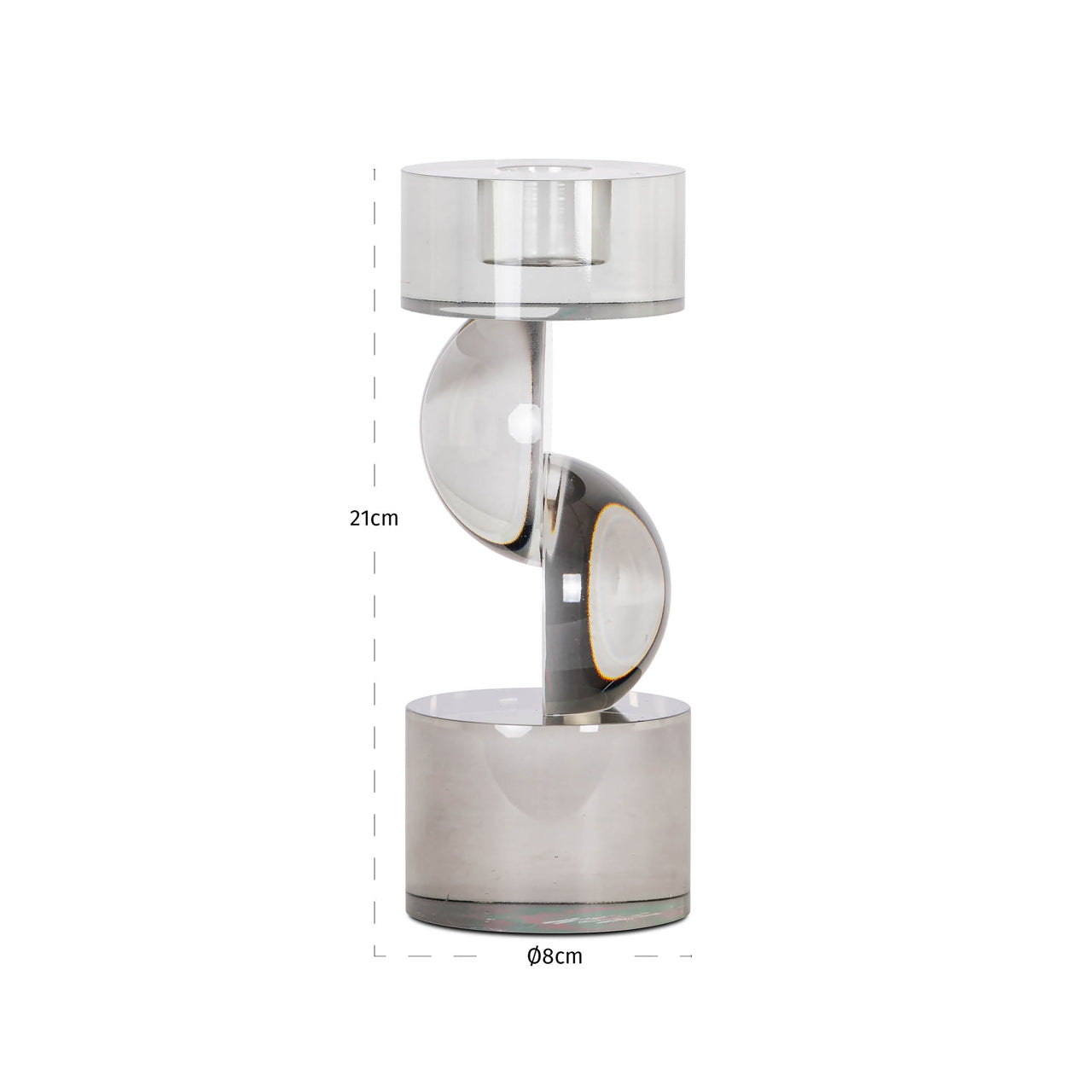 Svečturis Jennyl grey lange Richmond Interiors 21/8/8 cm pelēks - N1 Home