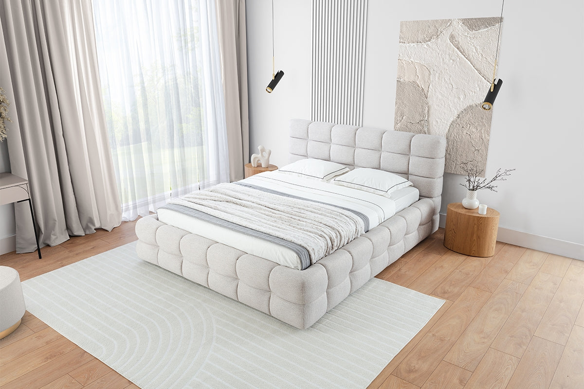 Gulta Marseille ar kastīti 160/200 cm krēms - N1 Home