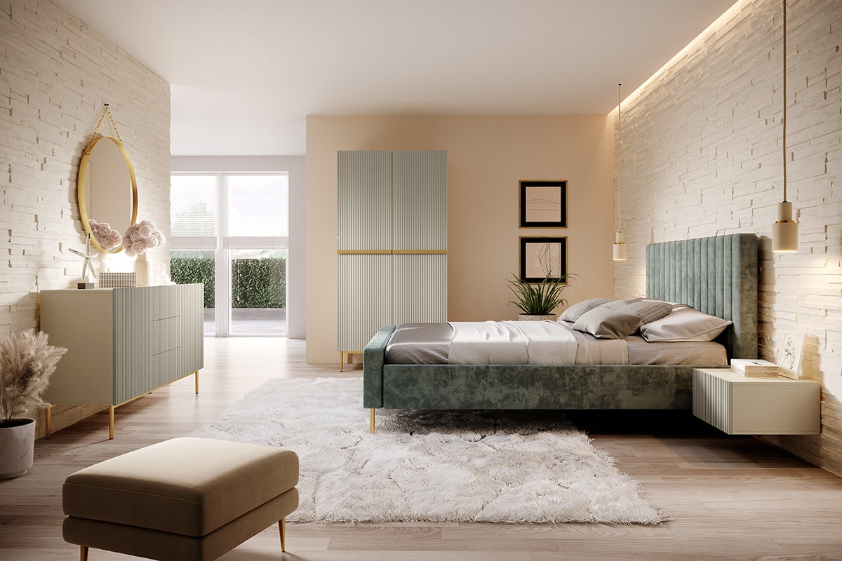 Skapis AUSTIN ar atvilktņas zelta 100/220/62 kašmirs - N1 Home
