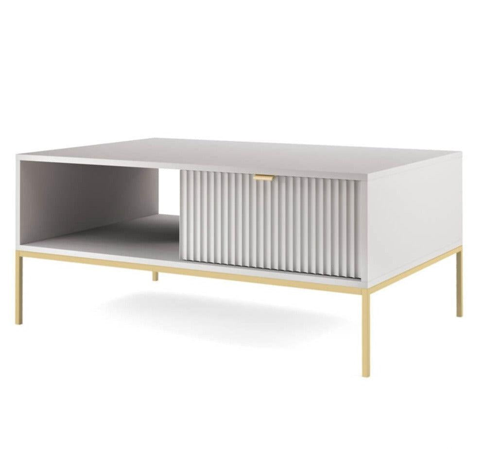Kafijas galdiņš NV 104/46/68 cm pelēks /zelts - N1 Home