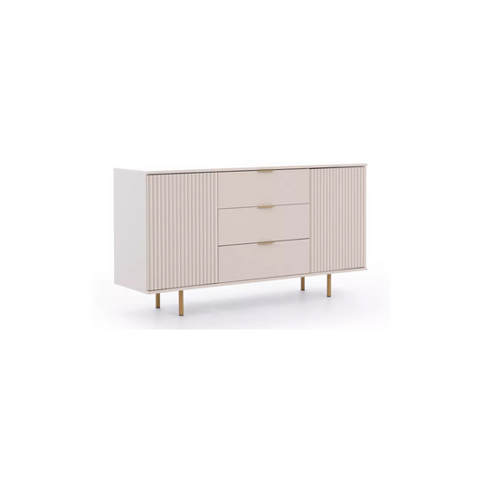 BLAZKA Divdurvju kumode, 150 cm, ar trim atvilktnēm, kašmira lameles - N1 Home