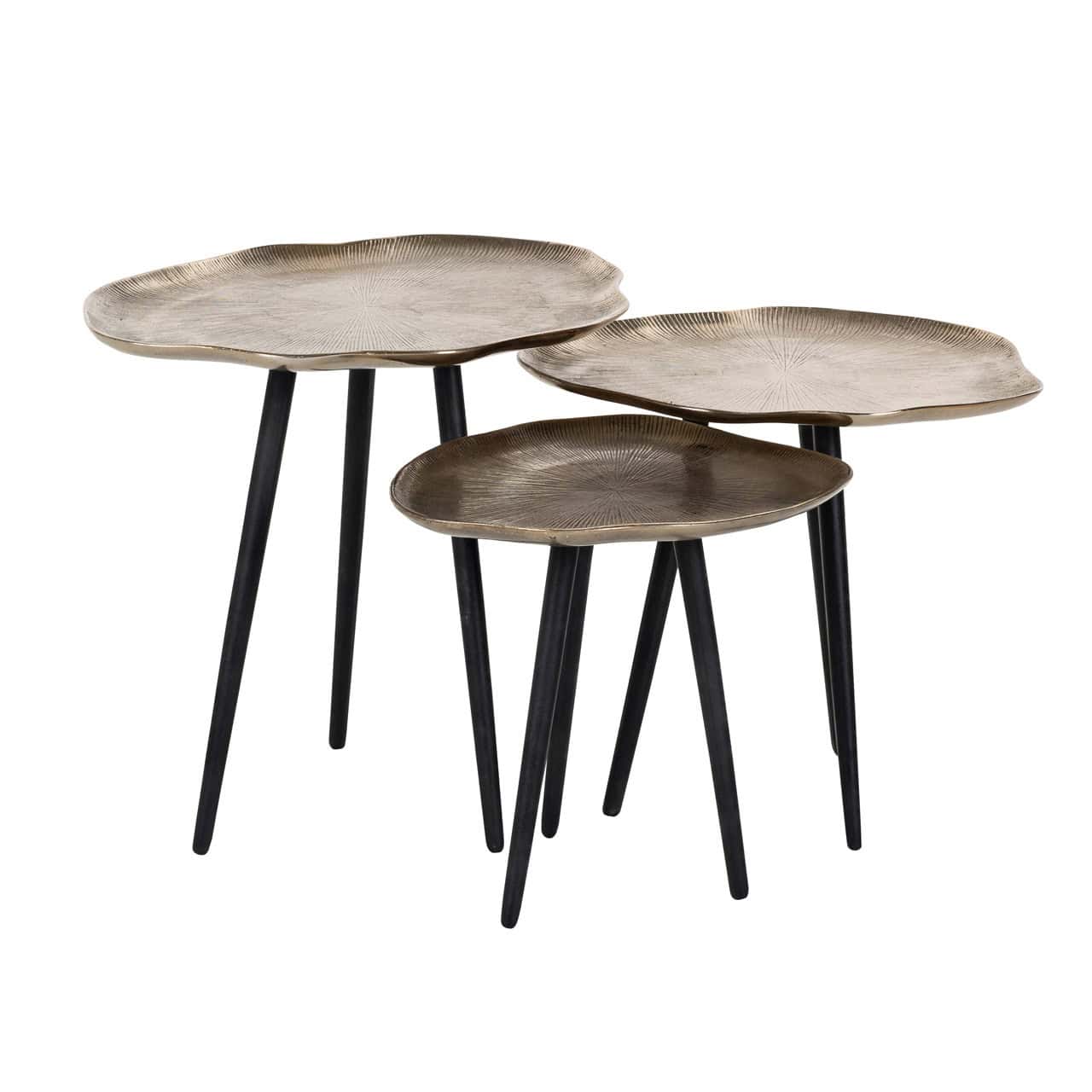 Kafijas galds Volenta (Set of 3) Richmond Interiors 51/43/39 cm champagne gold - N1 Home