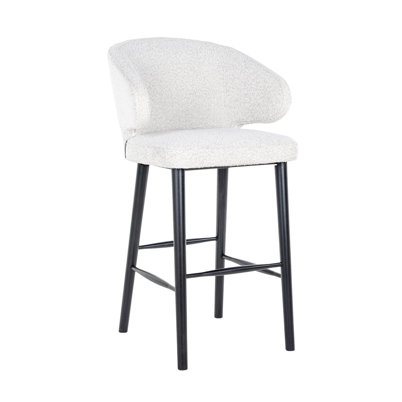Bāra krēsls Indigo Richmond Interiors 62/106/62 cm white bouclé - N1 Home