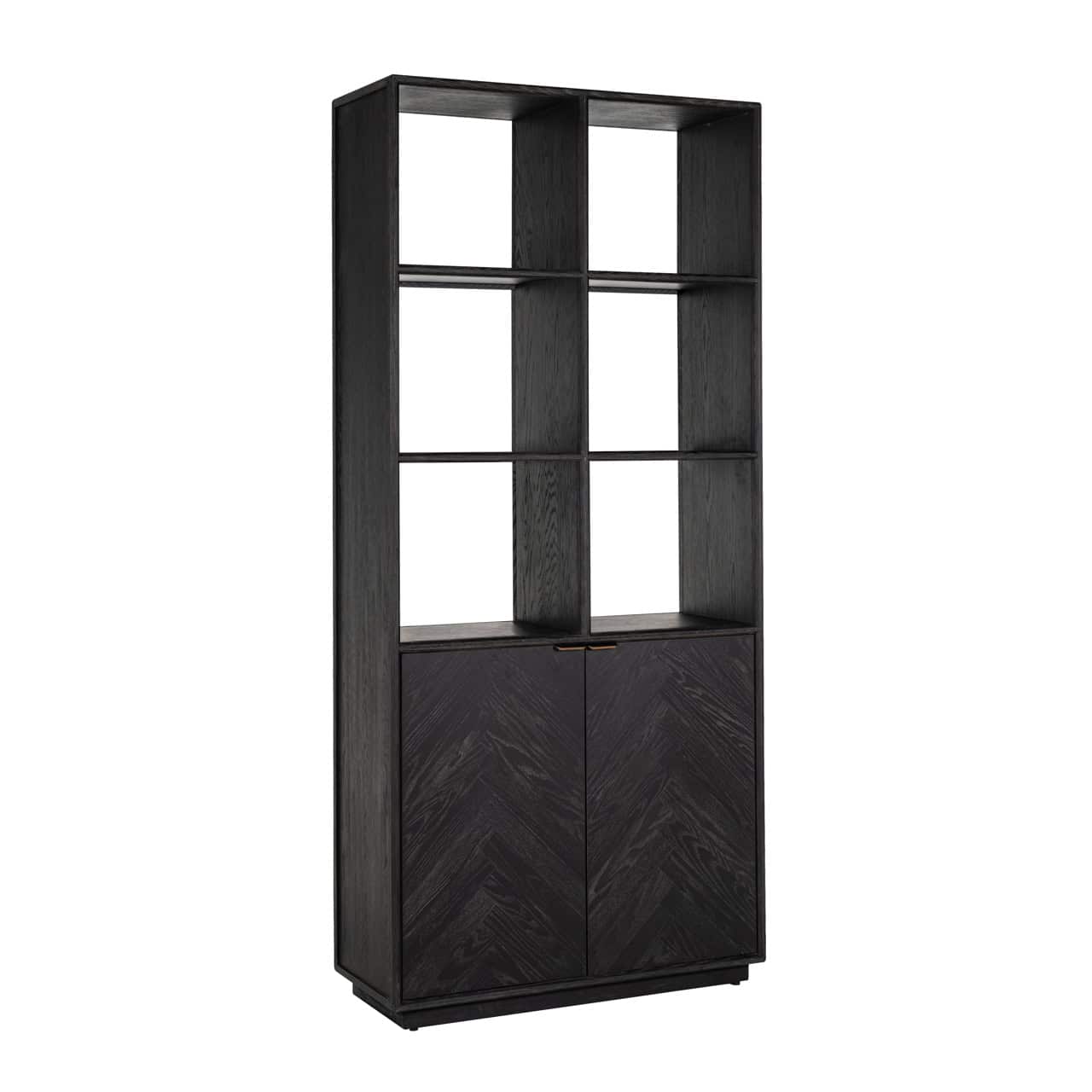 Vitrīna  Blackbone Richmond Interiors 100/220/40 cm Brass melns rustic