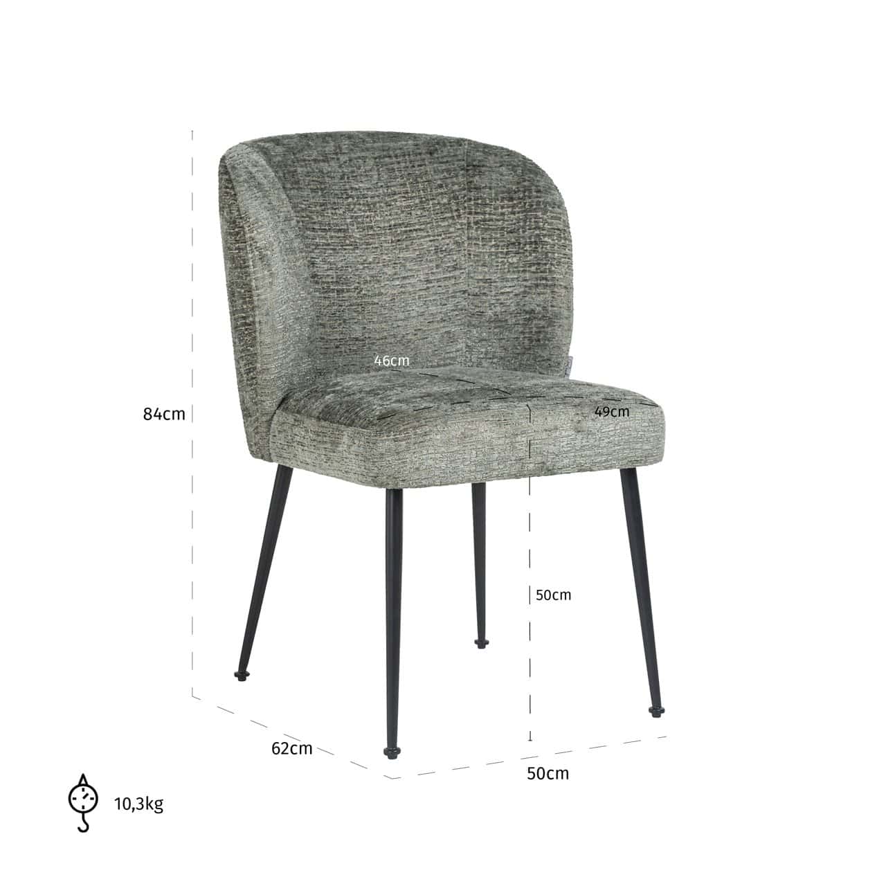 Krēsls Fallon Richmond Interiors 50/84/62 cm thyme fusion