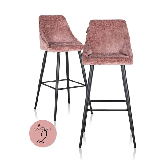 Bāra krēsls Brooke (Set of 2) Richmond Interiors 50/109/57 cm rose chenille - N1 Home