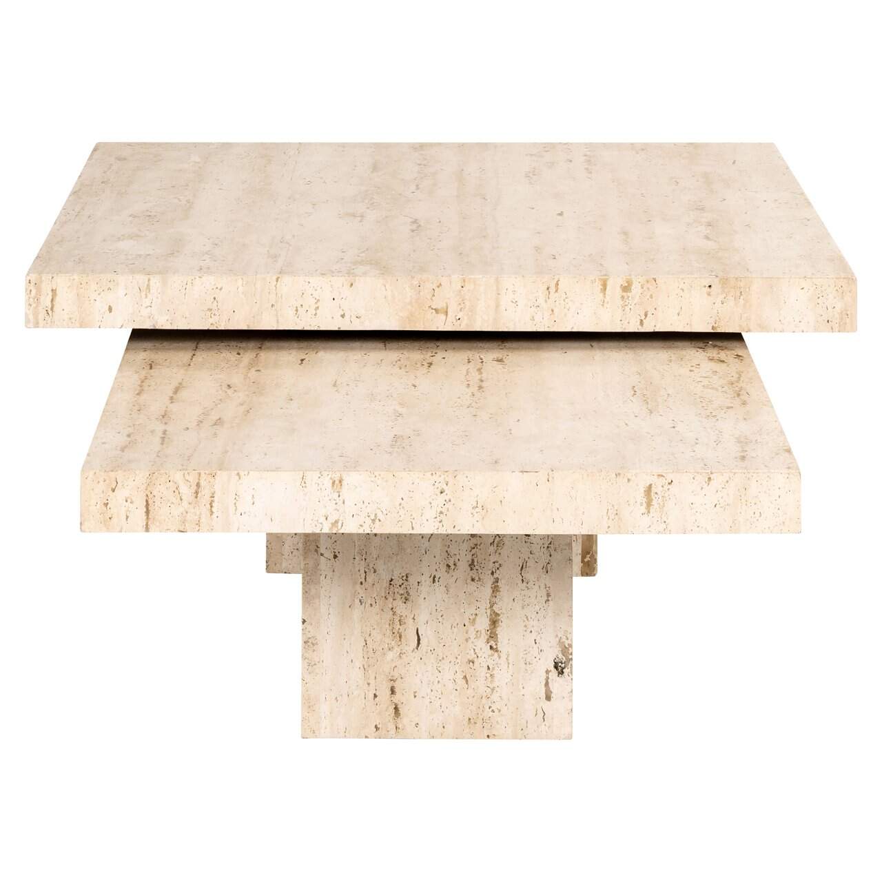 Kafijas galds Cantera (Set of 2) Richmond Interiors 80/35/80 cm bēšs - N1 Home