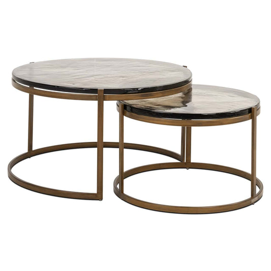 Kafijas galds Cleo (Set of 2) Richmond Interiors 45,5/82/82 cm zelts - N1 Home