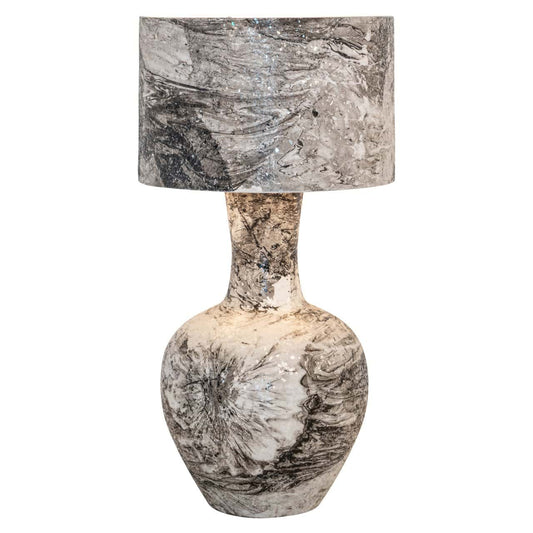 Galda lampa Cecile Richmond Interiors 40/40/78 cm melns/balts