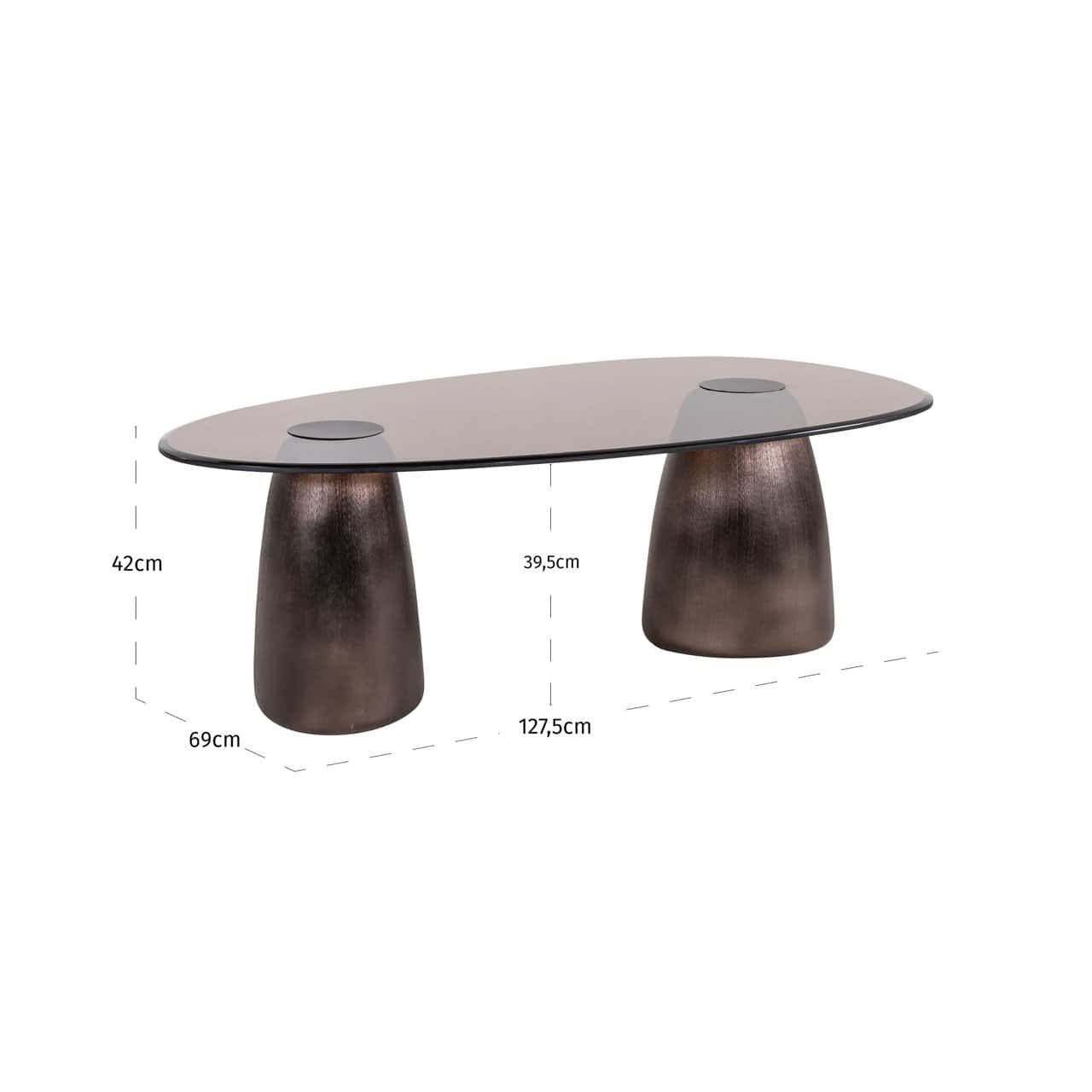 Kafijas galds Hayden Richmond Interiors 42/127/69 cm bronza - N1 Home
