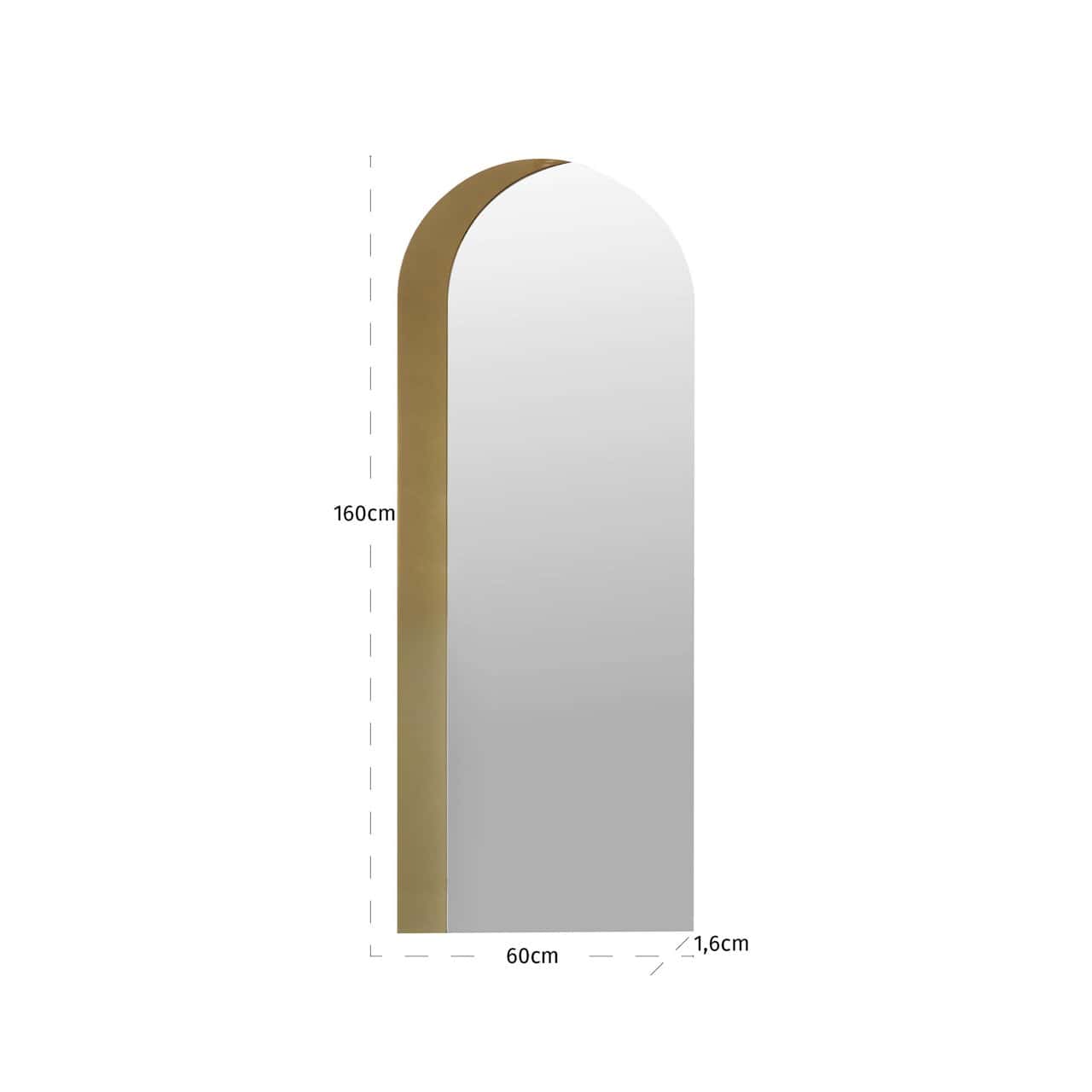 Spogulis Draven Richmond Interiors 1,6/60/160 cm champagne gold - N1 Home