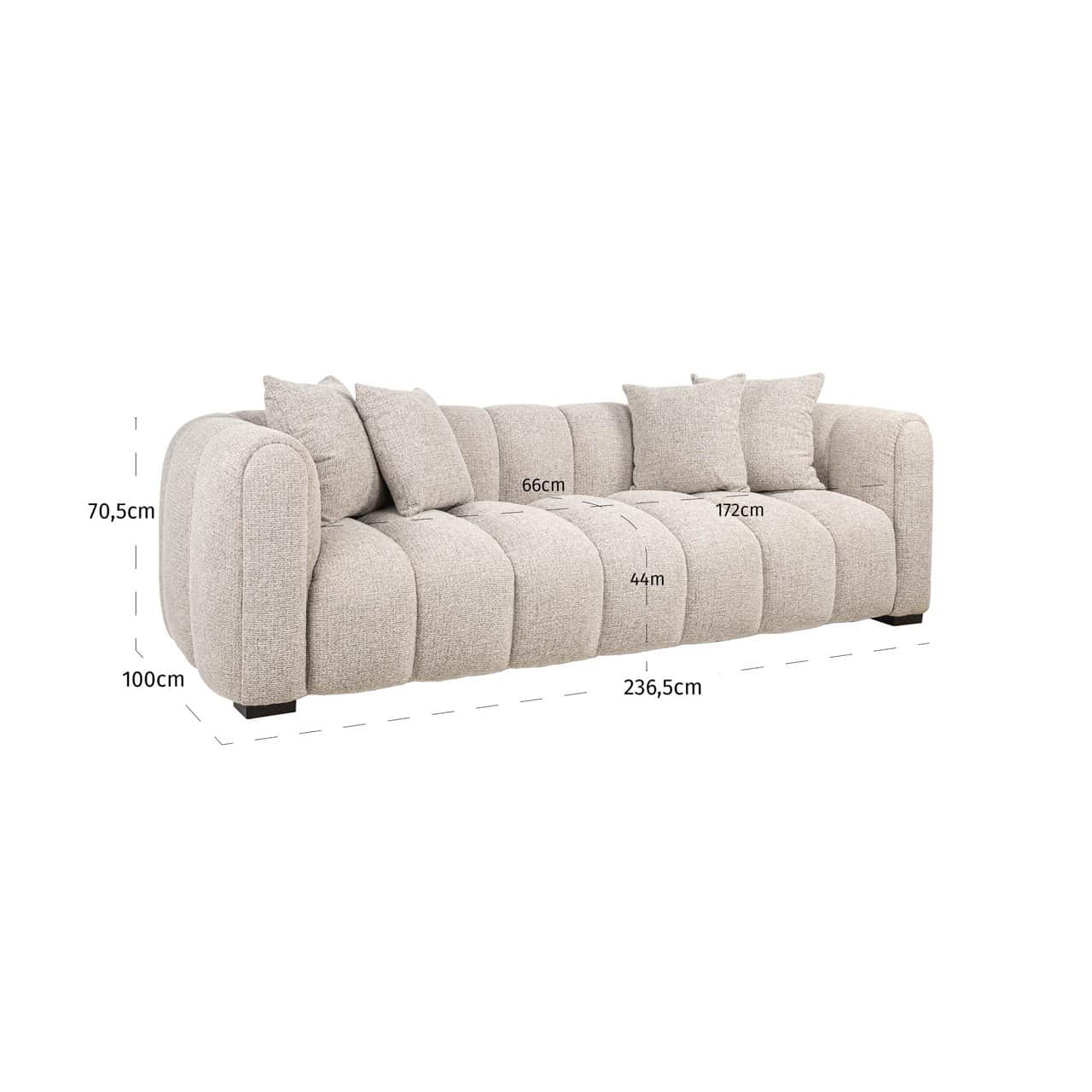Dīvāns Novaro Richmond Interiors 100/236,5/70,5 cm natural fancy - N1 Home