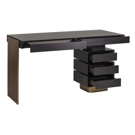 Rakstāmgalds ar 5 atvilktnēm Connar Richmond Interiors 76/140/60 cm ogles - N1 Home