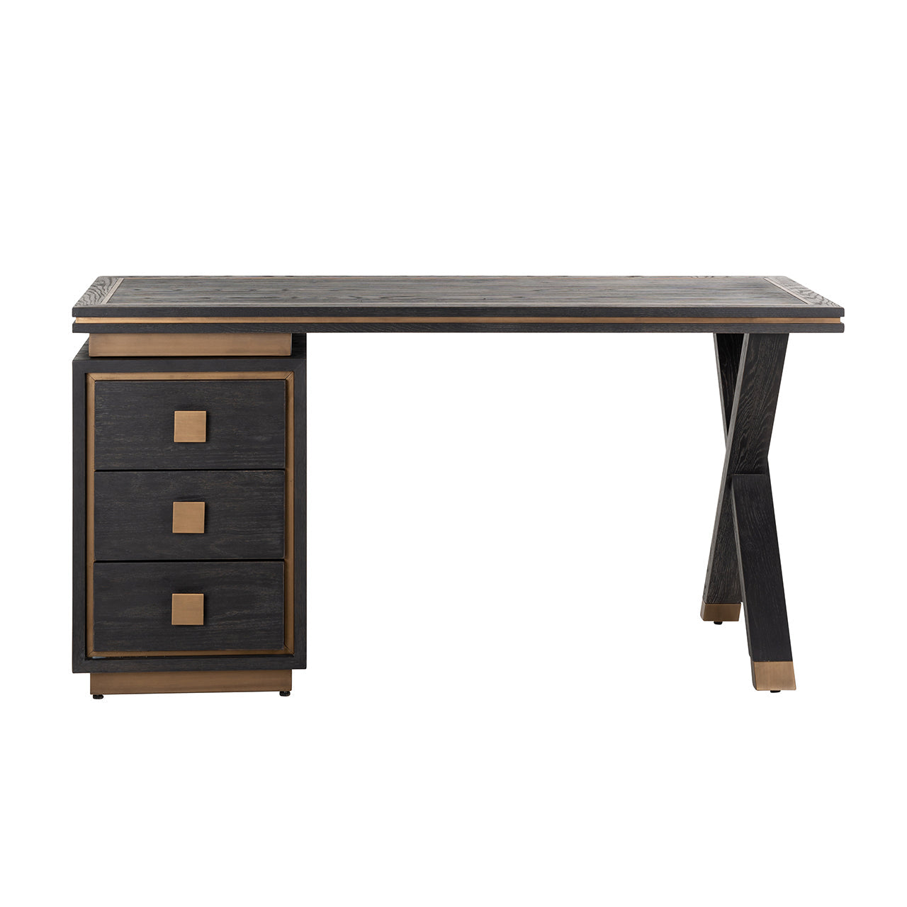 Galds Hunter black rustic Richmond Interiors 76/150/60 cm melns - N1 Home