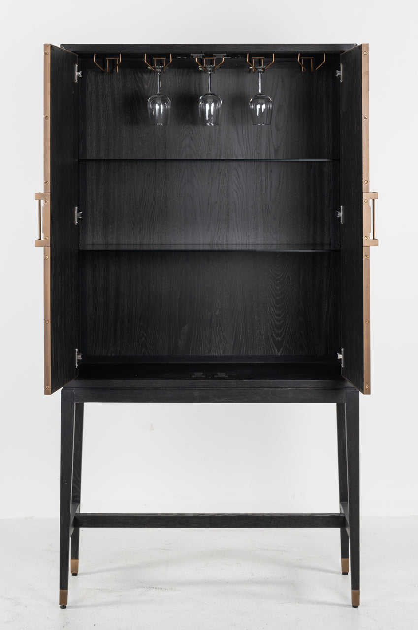 Uzglabāšanas skapis Bloomville gold Richmond Interiors 182/97/45 cm bēšs/melns - N1 Home