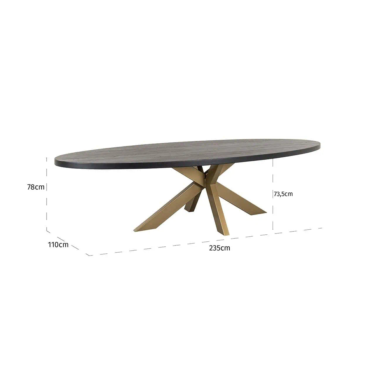 Ēdamgalds Watson Richmond Interiors 235/110, 300/120 cm melns - N1 Home