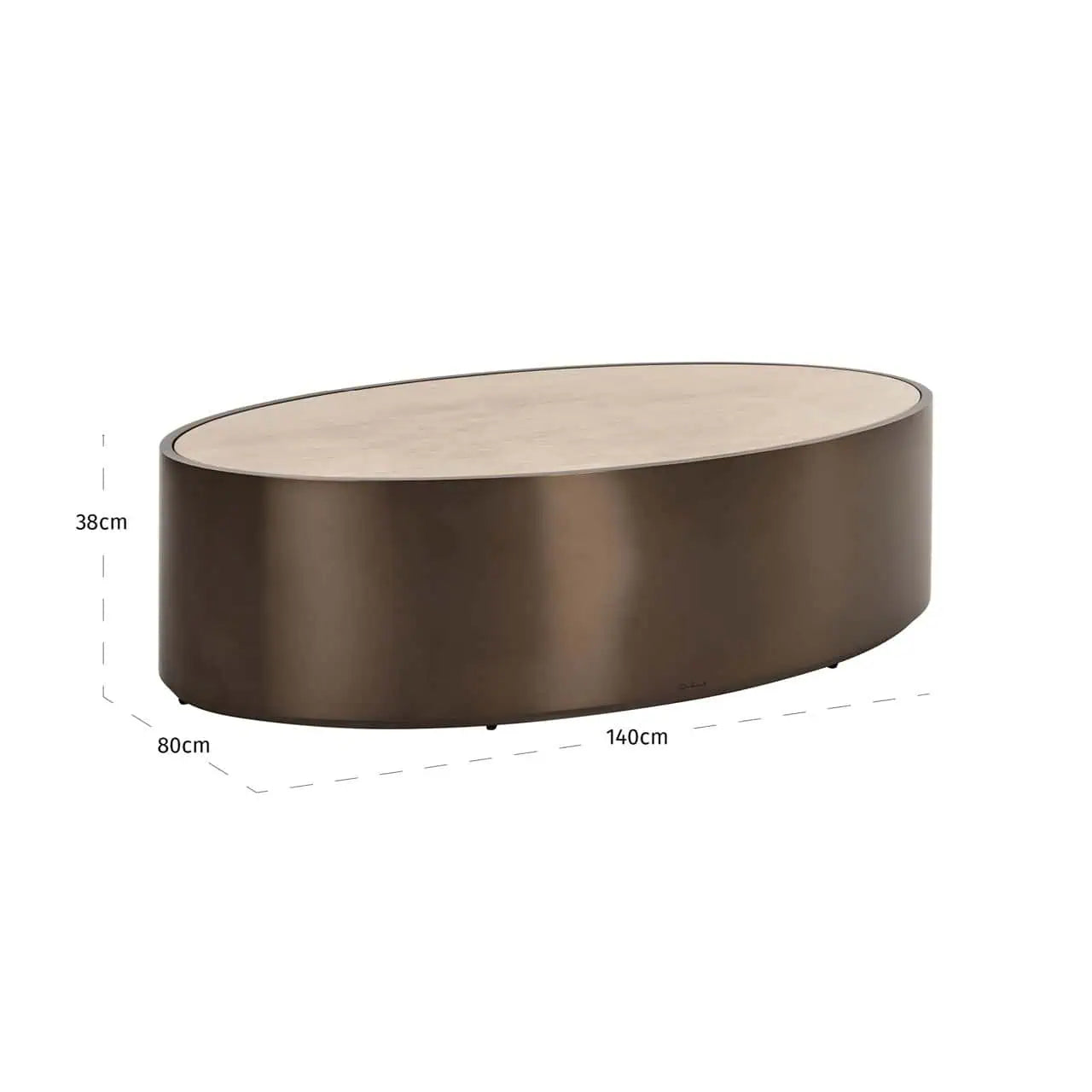 Kafijas galds Bonanza bronze Richmond Interiors 38/140/80 cm bronza - N1 Home