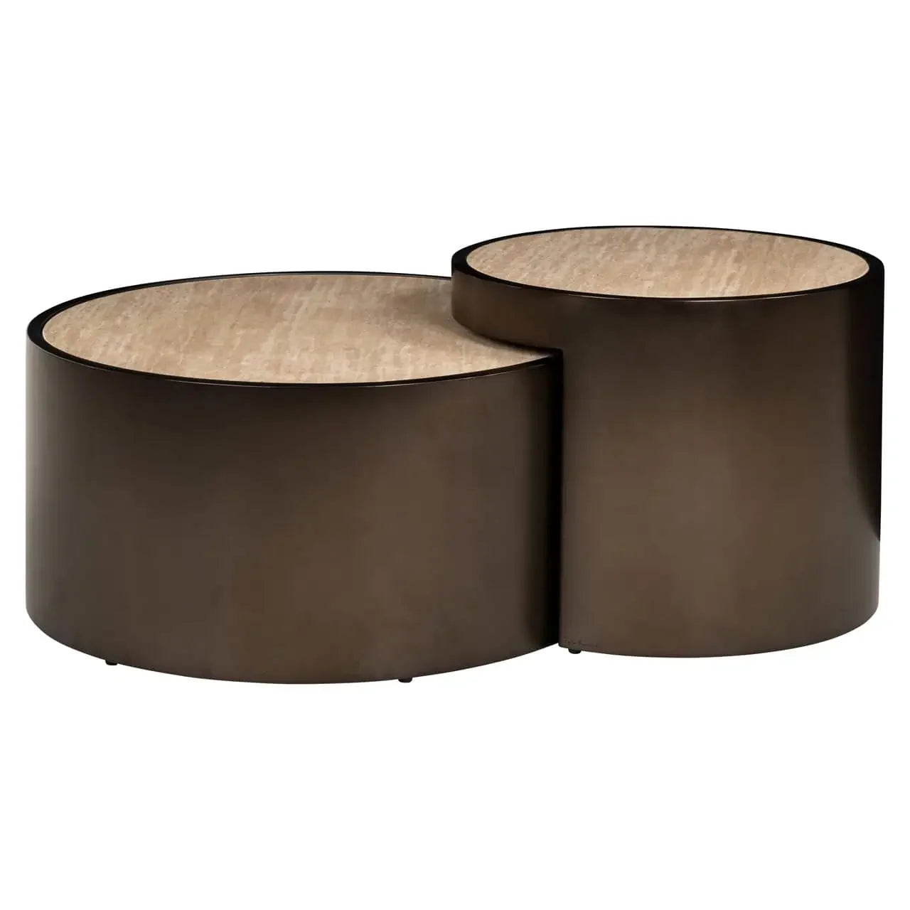 Kafijas galds Ronson beige (Set of 2) Richmond Interiors 38,5/119/119 cm bronza - N1 Home
