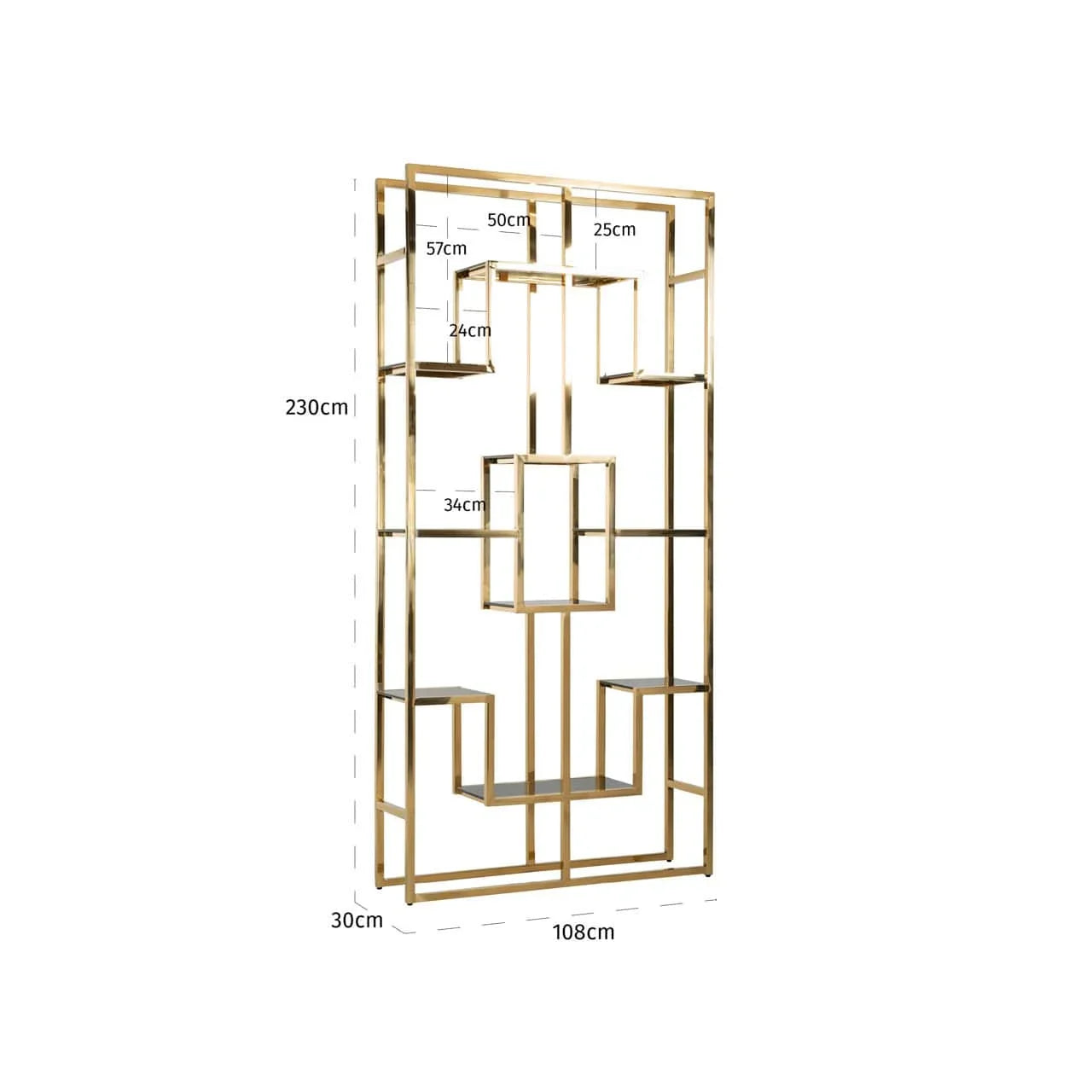 Vitrīna Magnus Richmond Interiors 108/230/30 cm zelts