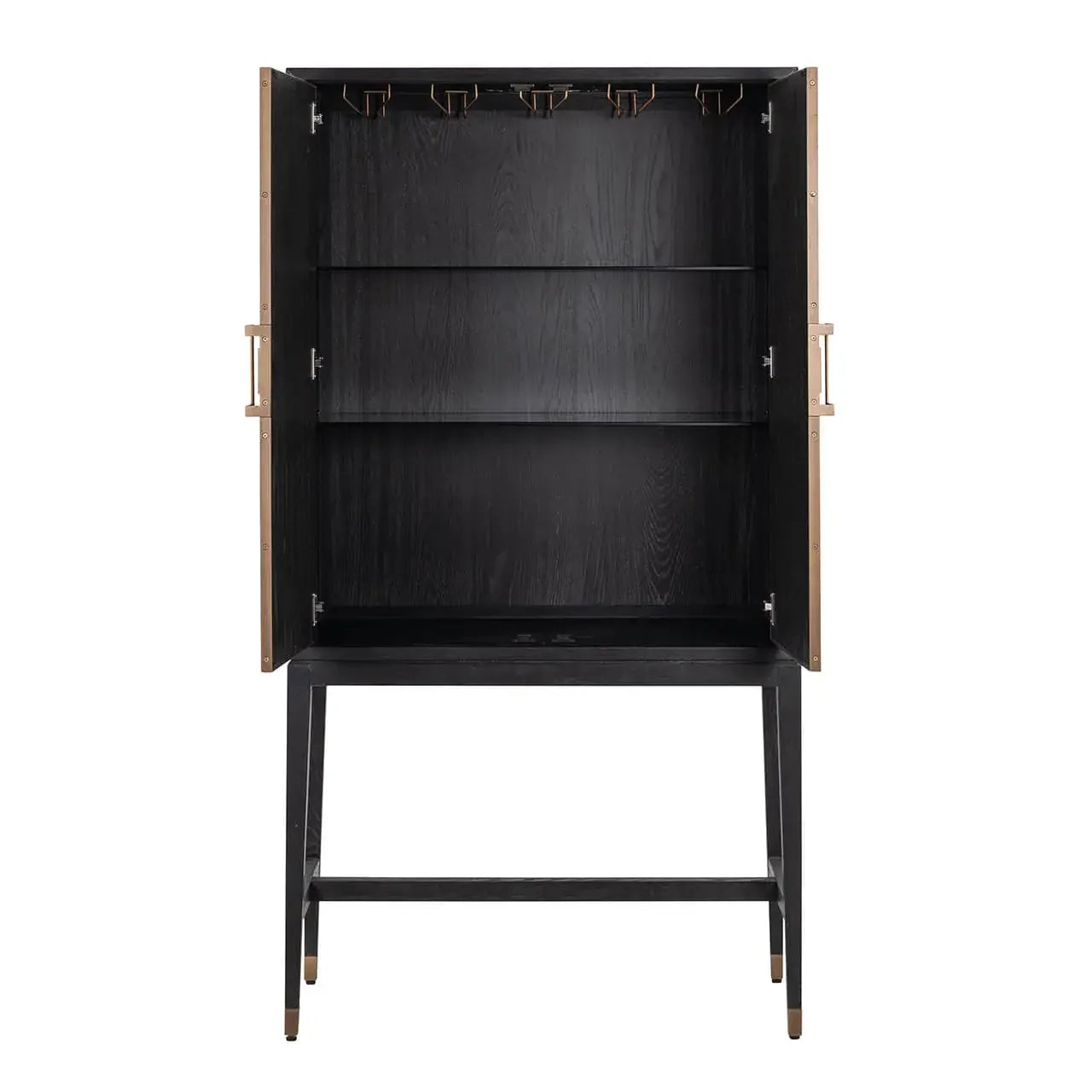 Bāra skapis Bloomville Richmond Interiors  2 durvis 185/97/45 cm zelta krāsā - N1 Home