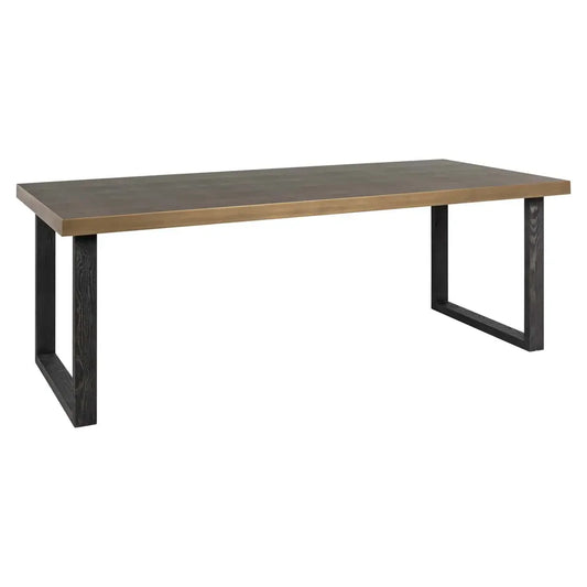 Galds Bloomville brown incl. glass top Richmond Interiors 76/230/100 cm zelts/melns - N1 Home