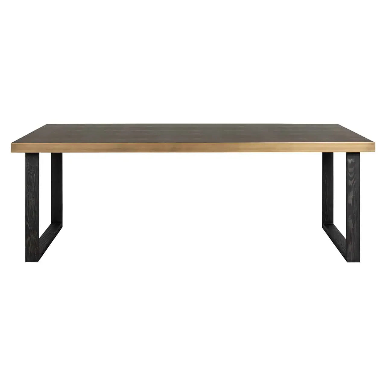 Galds Bloomville brown incl. glass top Richmond Interiors 76/230/100 cm zelts/melns - N1 Home