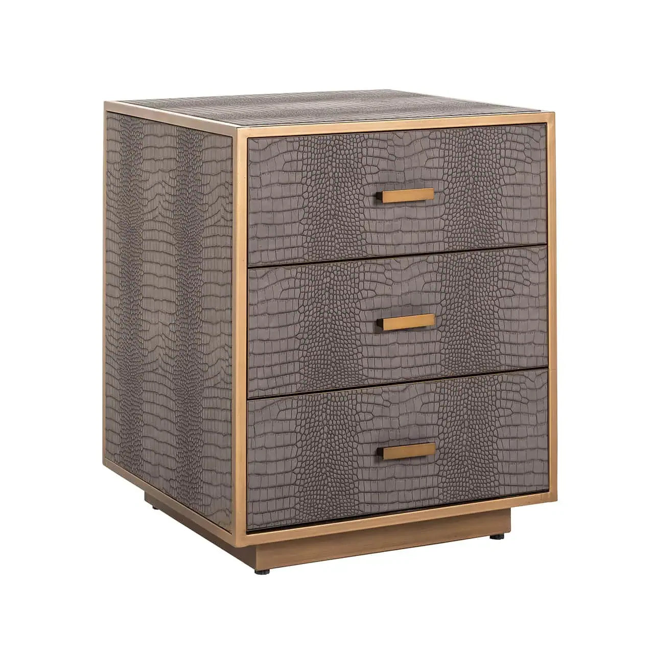 Naktsskapītis Classio ar 3 atvilktnēm  Richmond Interiors 61/50/50 cm birstēts zelts - N1 Home