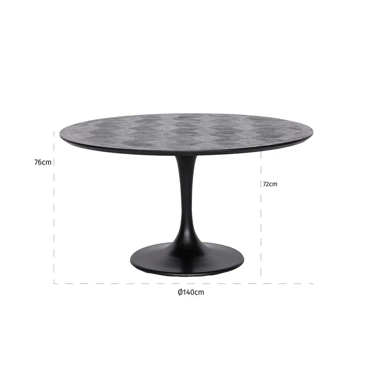 Pusdienu galds Blax Richmond Interiors 76/140/140 cm melns - N1 Home