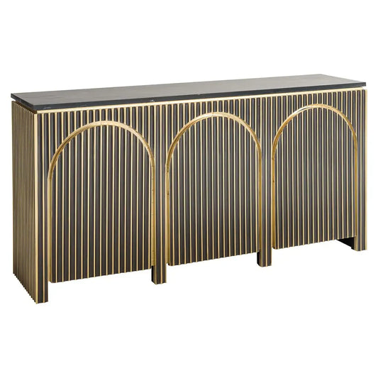 Kumode Les Arcs 3-durvju Richmond Interiors 81/160/40 cm bulēts zelts - N1 Home