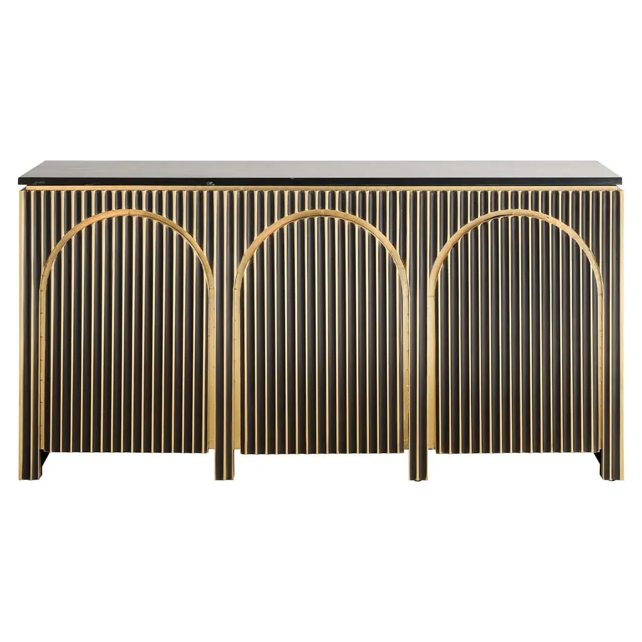 Kumode Les Arcs 3-durvju Richmond Interiors 81/160/40 cm bulēts zelts - N1 Home